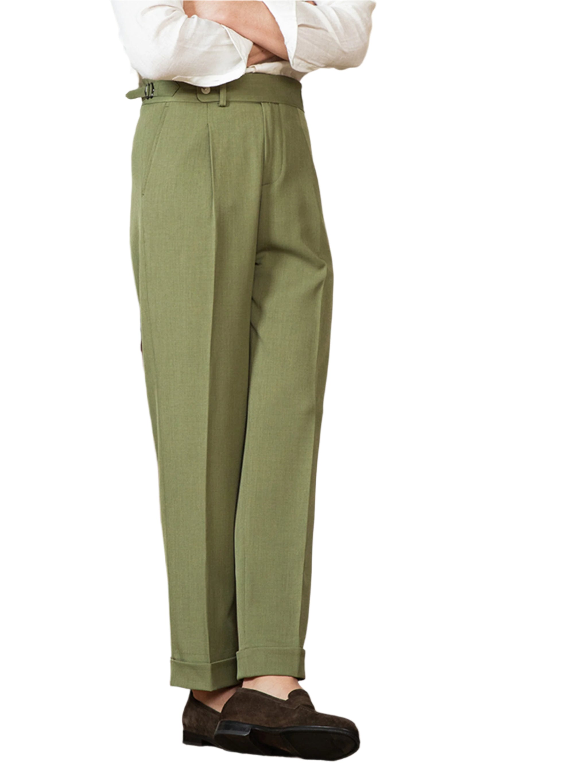 Naples High Waist Suit Pants British Retro Men's Casual Pant