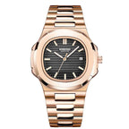 Men's Simple Watches Analogue Quartz Wrist Watch Leisure Waterproof Watch Date Calendar Luminous Watch with Stainless Steel Strap for Men