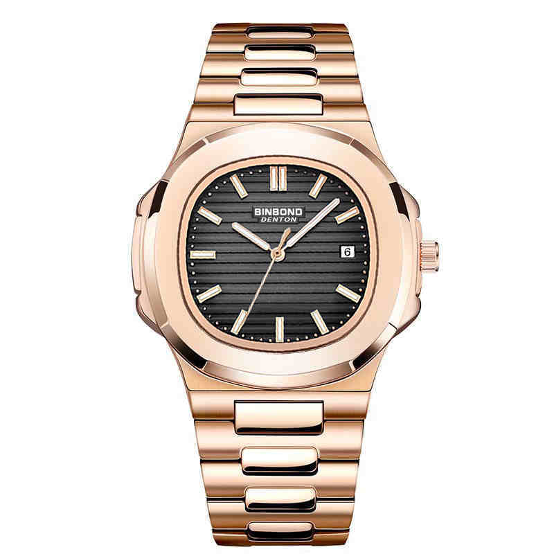 Men's Simple Watches Analogue Quartz Wrist Watch Leisure Waterproof Watch Date Calendar Luminous Watch with Stainless Steel Strap for Men