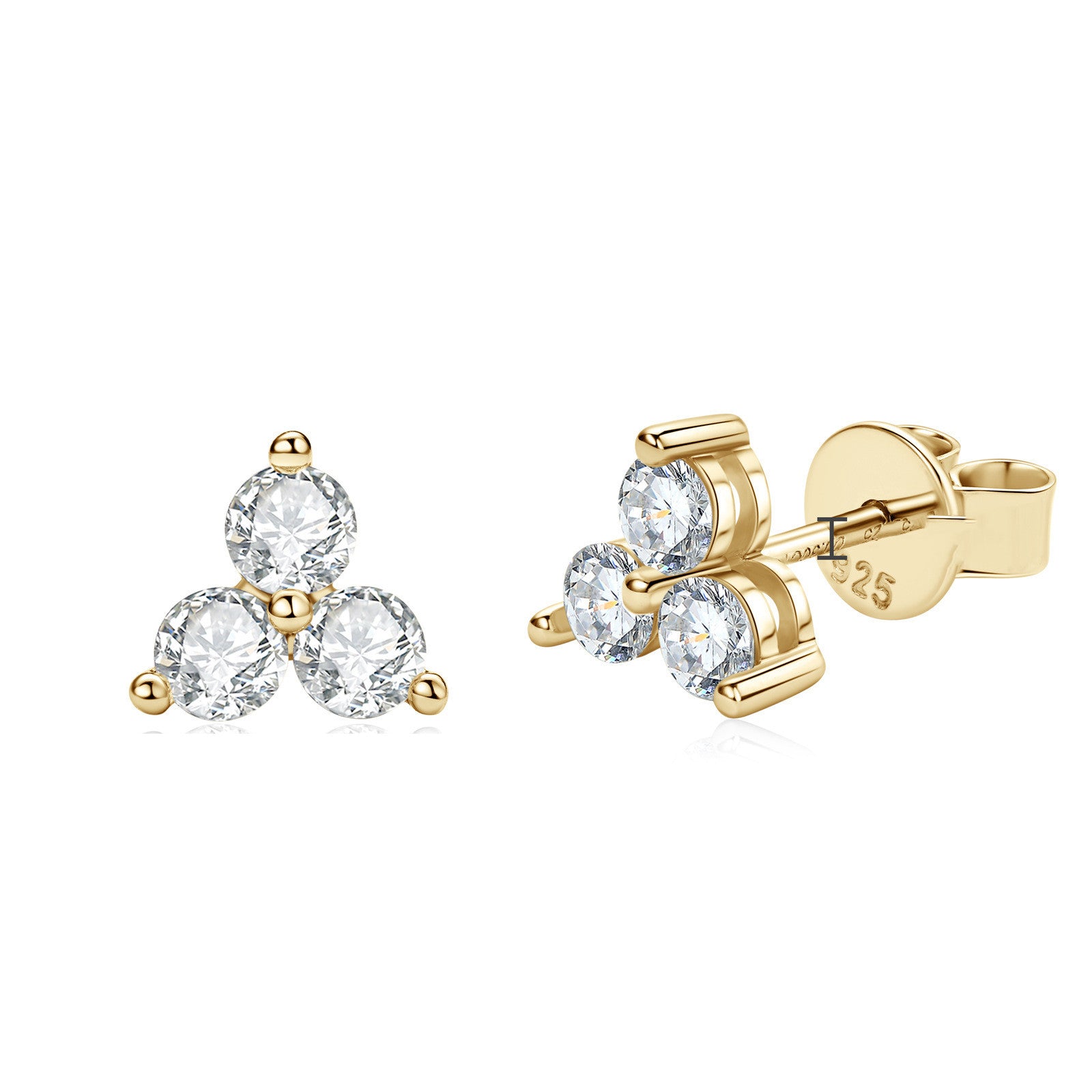 Damesoorbellen in de vorm van een klavertje vier, oorstekers met D-kleurige moissanite diamanten, veelzijdige zilveren oorbellen voor dames