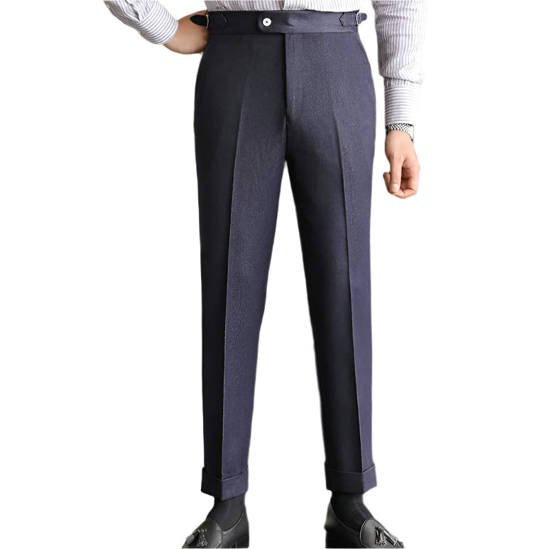 Men's Casual High-waisted Men's Non-ironing Elastic Hanging Pants Naples Solid Color Dress Pants