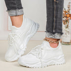 Summer And Autumn Plus Size Sports Breathable Flyknit Fashion Sock Shoes - Acquisti Online