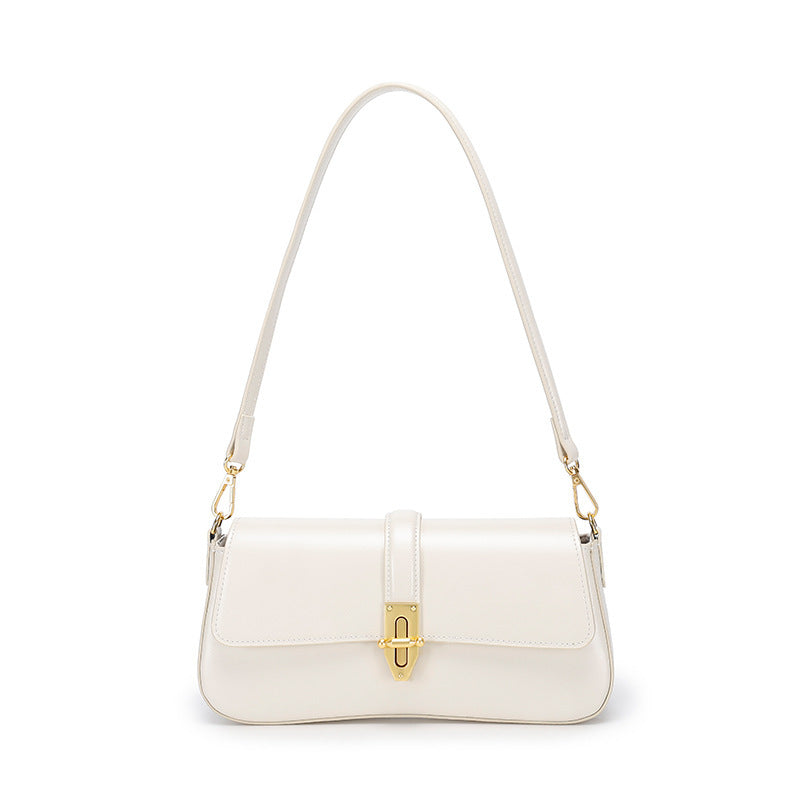 Dames schoudertas originele leren grote capaciteit crossbody tas geavanceerde textuur Wild Baguette oksel damestas