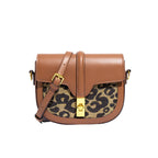 Female Leopard Print Fashion Single Shoulder Lock Buckle Bag