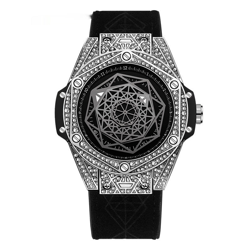 SANDA Men's High Quality Fashion Luxury  Diamond Geometric Dial Luminous Waterproof Quartz Watch