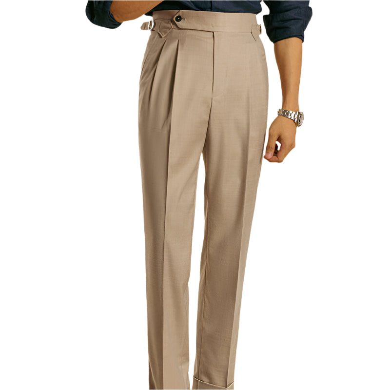 Men's Fashionable New Business Italian Style Naples Formal High Waisted Design Straight Leg Long Men's Formal Pants