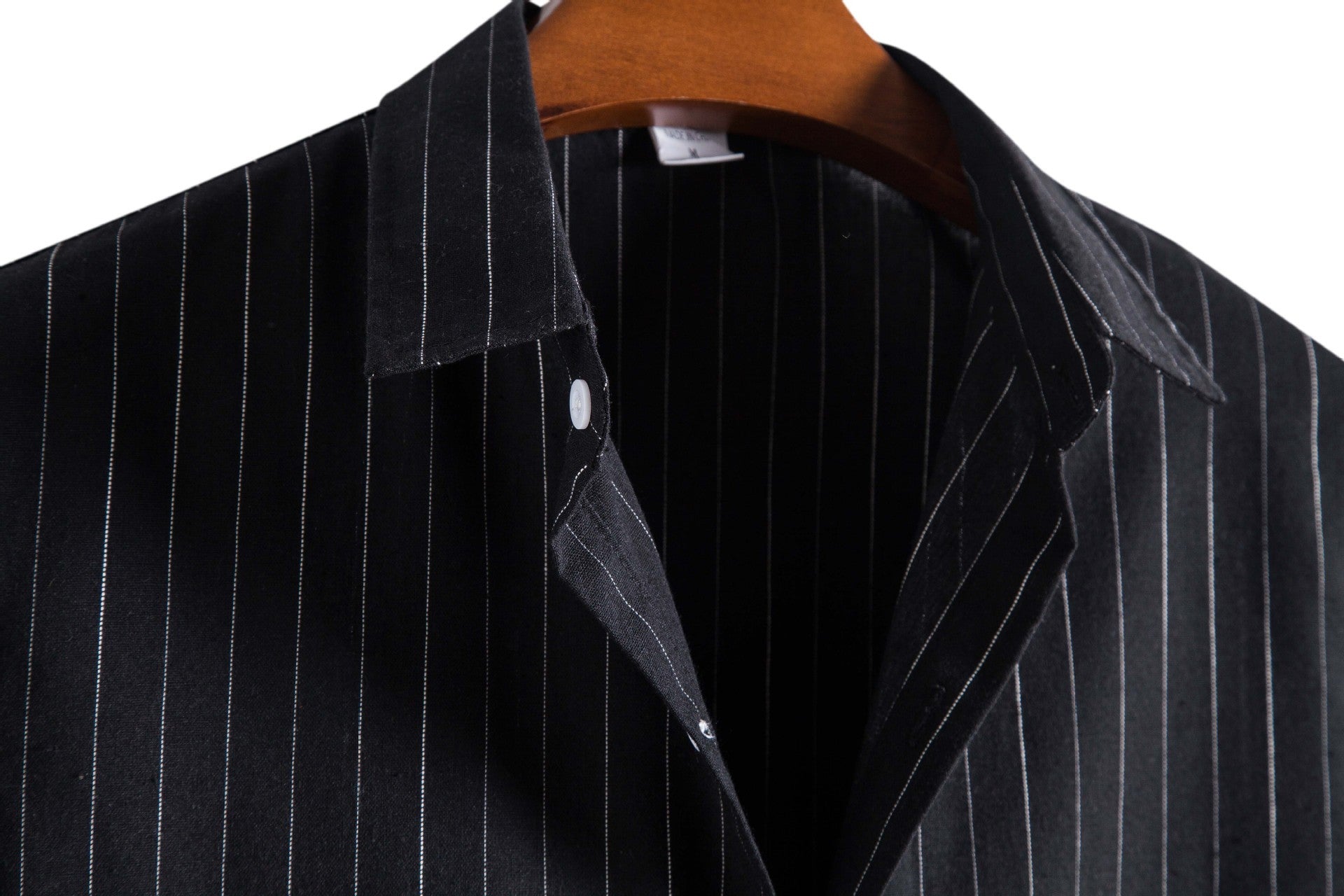 Men's Fashionable Casual Shirt Solid Color Pure Cotton Striped Pattern Short Sleeve Turn-down Collar Fashion Men's Shirt