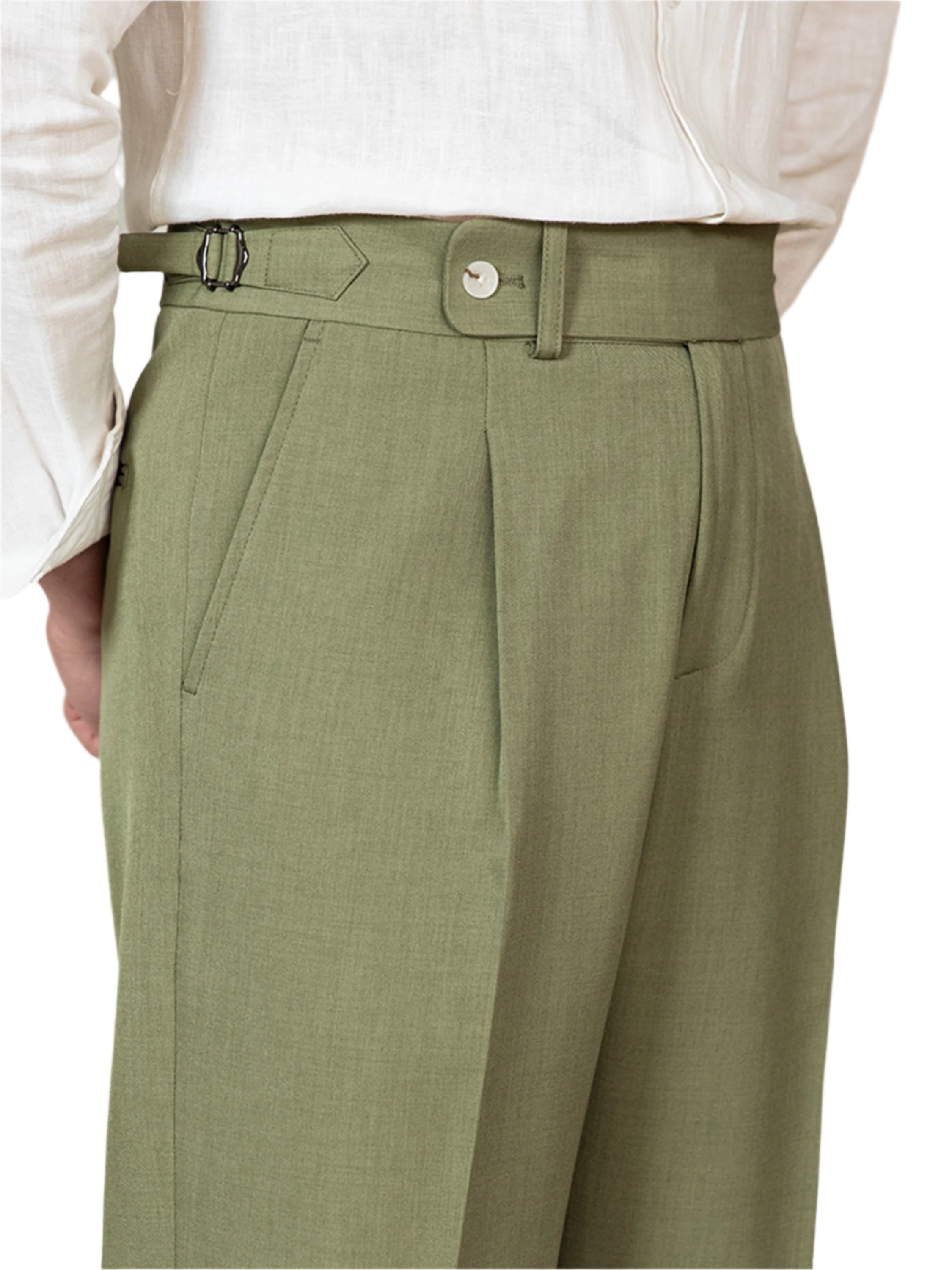 Men's Italian Neapolitan High-waisted Solid Color Straight Versatile Pants Casual Long Suit Pants Men's Casual Formal Pants