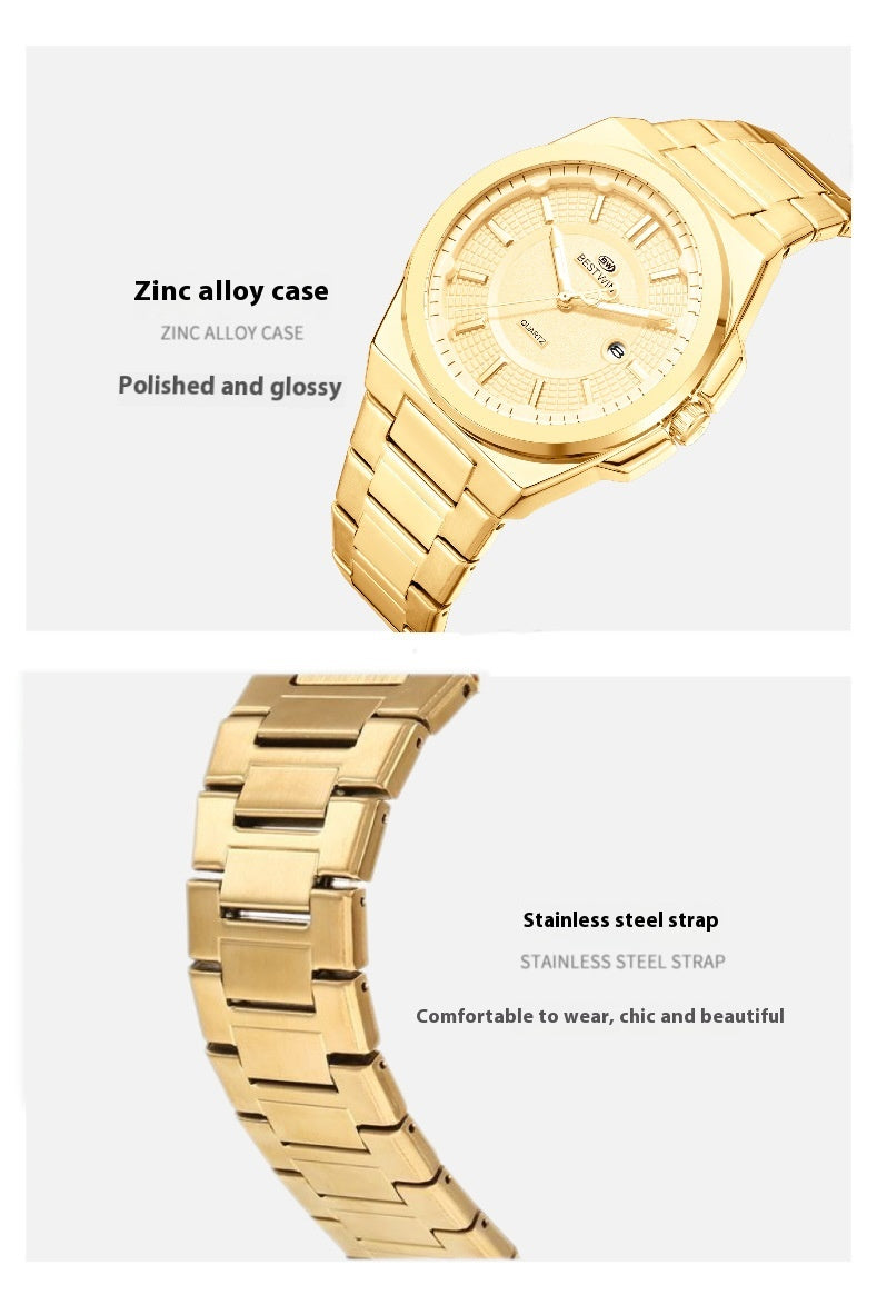BESTWIN Men's Fashionable Watch Automatic Quartz Movement Watch Waterproof Steel Band Man Watch - Acquisti Online