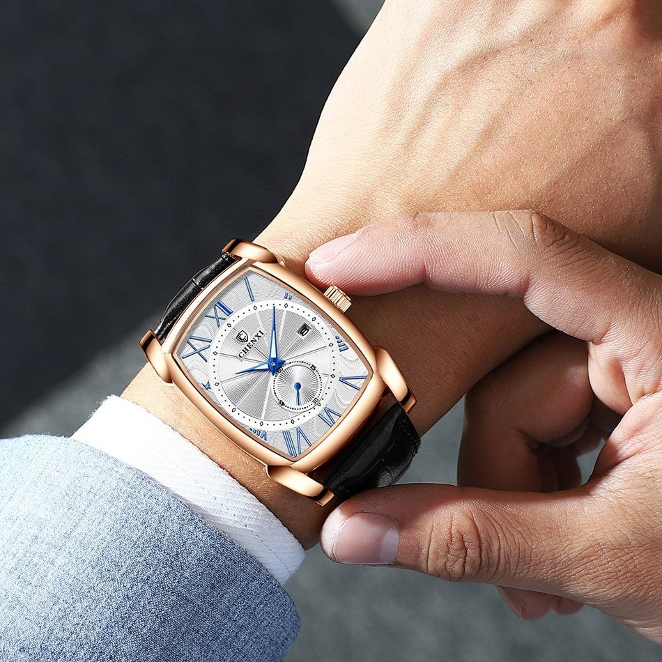 Man Classic Waterproof Leather Band Watch - Acquisti Online