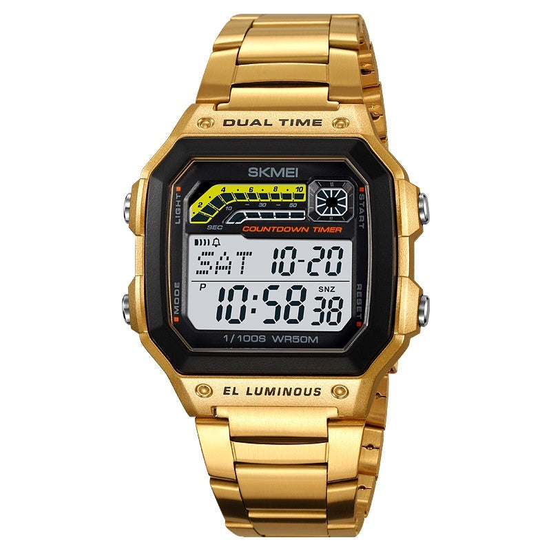 Skmei Men's Military Countdown Chrono Stopwatch Wristwatch 5Bar Waterproof Alarm Backlight Digital Sports Watch