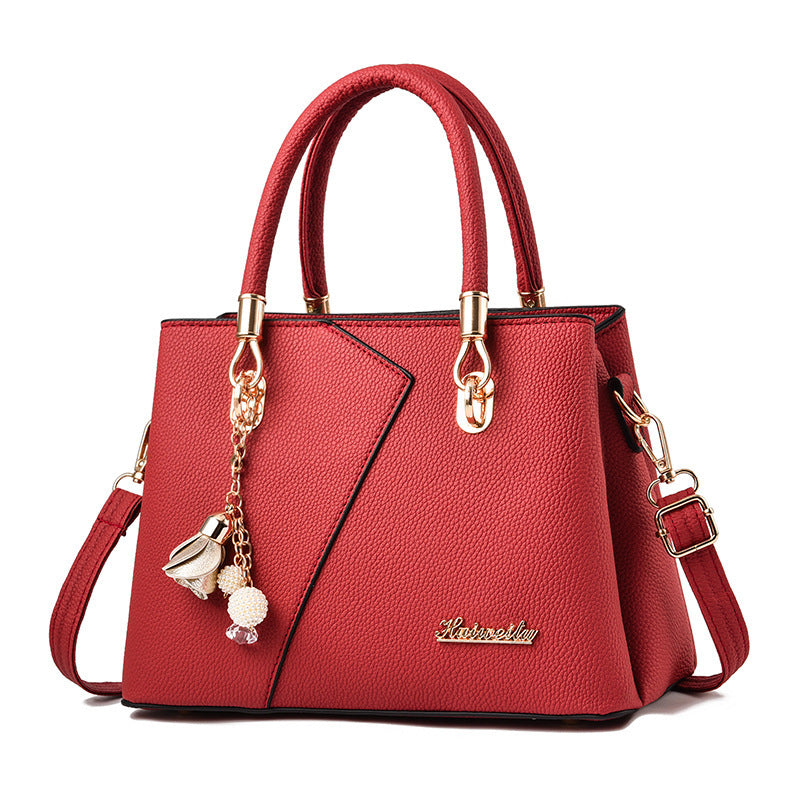 Women's Fashionable Handbag One Shoulder Bag Litchi Pattern Large Capacity Crossbody Shoulder Bag Women Handbag