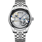 AILANG Hollow Transparent Automatic Mechanical Watch for Men Leather Strap Skeleton Men's Watch
