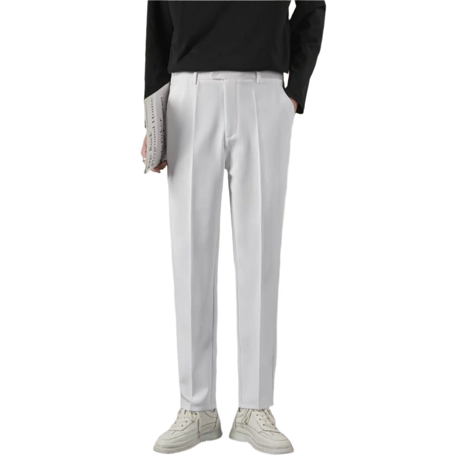 Men's Fashion Casual Suit Pants Straight Suit Pants Cropped Business Casual Sagging Leisure Men's Casual Formal Pants