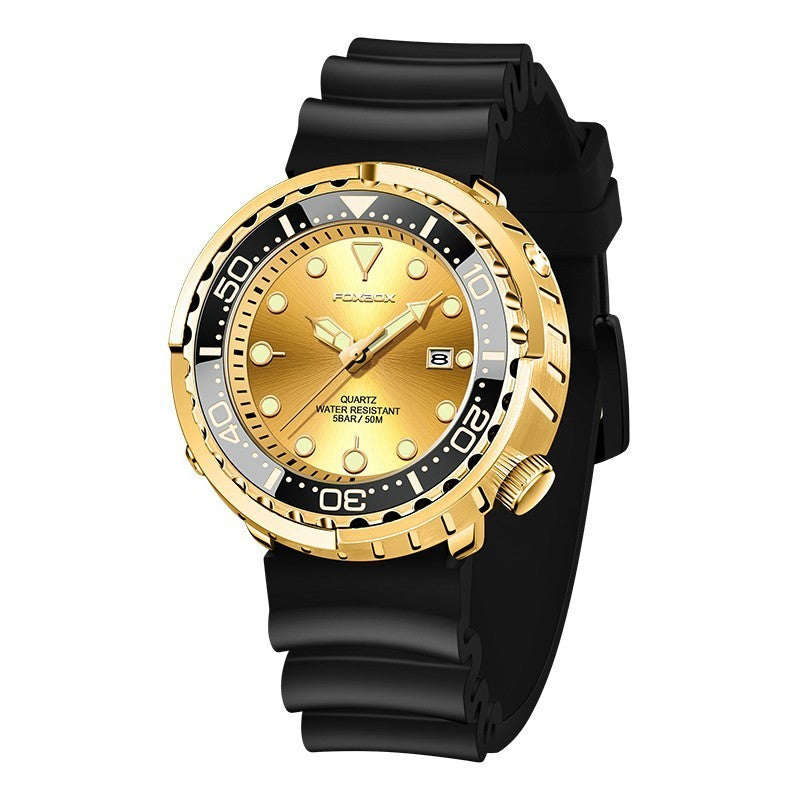 FOXBOX Orologio subacqueo da uomo di alta marca, impermeabile fino a 50 atmosfere, con data e orologio sportivo, orologio da polso al quarzo da uomo
