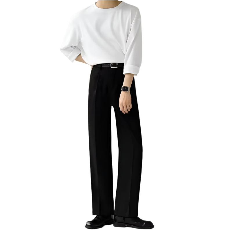 Fashion Draping Suit Pants Straight Non-ironing Loose Pant