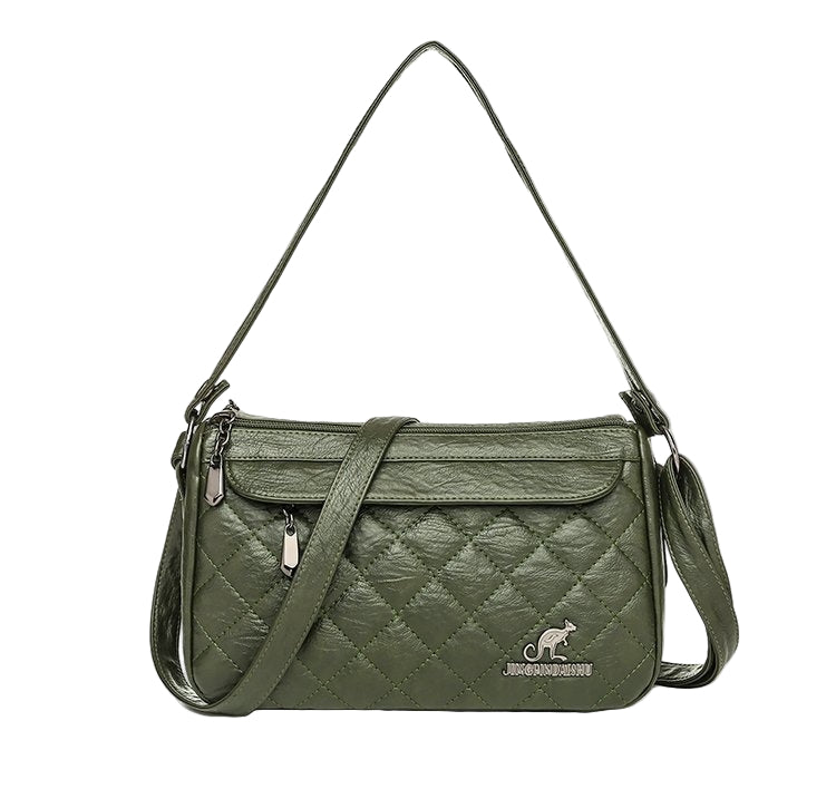 Women's Shoulder Bag Large Capacity Crossbody Multi Zipper Pocket PU Soft Leather Textured Fashionable Women's Crossbody Bag