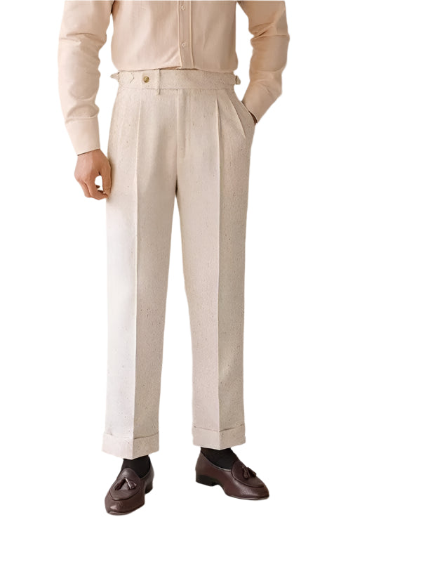 Herenmode, zakelijke, formele en casual broek, effen kleur, rechte pijpen, losse elastische mid-taille pak, herenmode, casual broek
