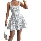 Pure Desire Wind Lace-up Taille Polka Dot Vest Damesjurk