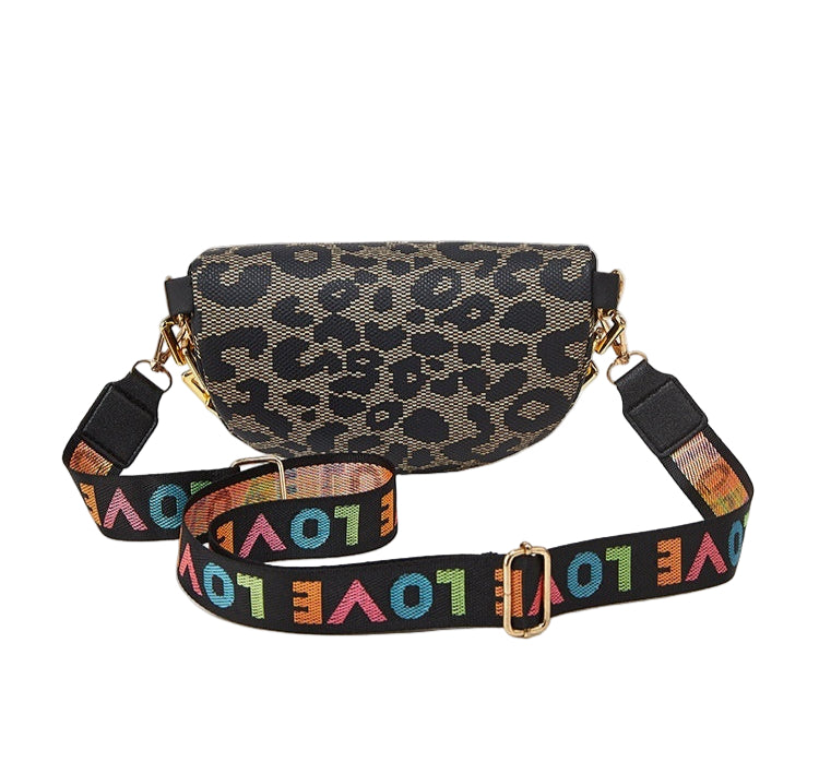 Women's Fashionable Chest Bag Large Capacity Crossbody Bag Zipper Pocket Women's Shoulder Bag Leopard Print Waist Bag