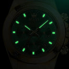 Olevs Orologio da uomo sportivo casual automatico con cinturino in acciaio color oro