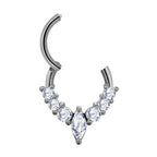 Stainless Steel Material Casting Water Drop-shaped Zircon Nose Ring