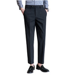 Yarn-dyed Light Luxury Striped Texture Men's Suit Pants Stretch Casual
