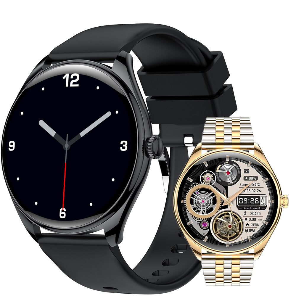 Smartwatch ultrasottile da 143 pollici con cardiofrequenzimetro, ossigeno nel sangue, chiamate Bluetooth e assistente vocale