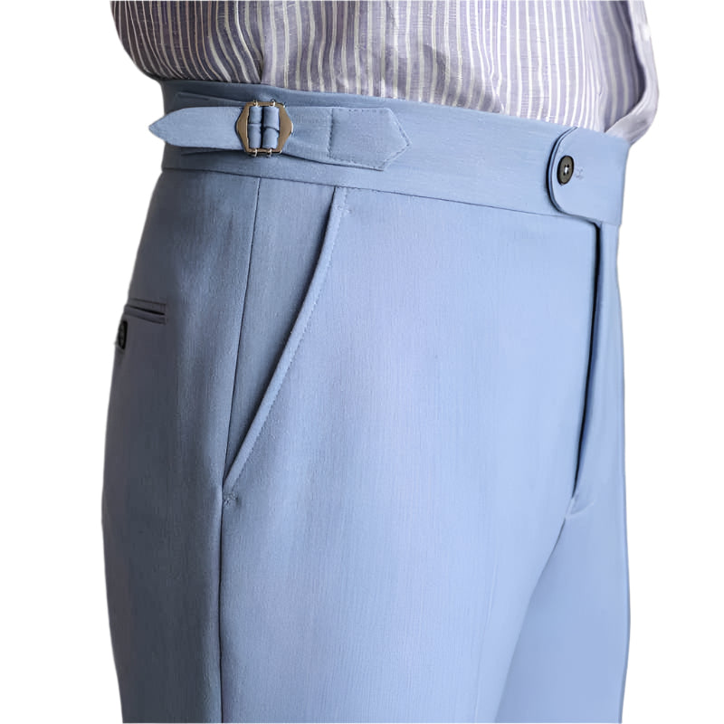 Men's Casual High-waisted Men's Non-ironing Elastic Hanging Pants Naples Solid Color Dress Pants