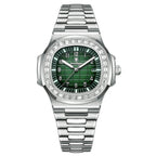 POEDAGAR Fashion Square Watch Men with Date Stainless Steel Quartz Wrist Watch High Quality Waterproof Luminous Men's Watch