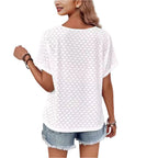 Hollow Jacquard dames T-shirt