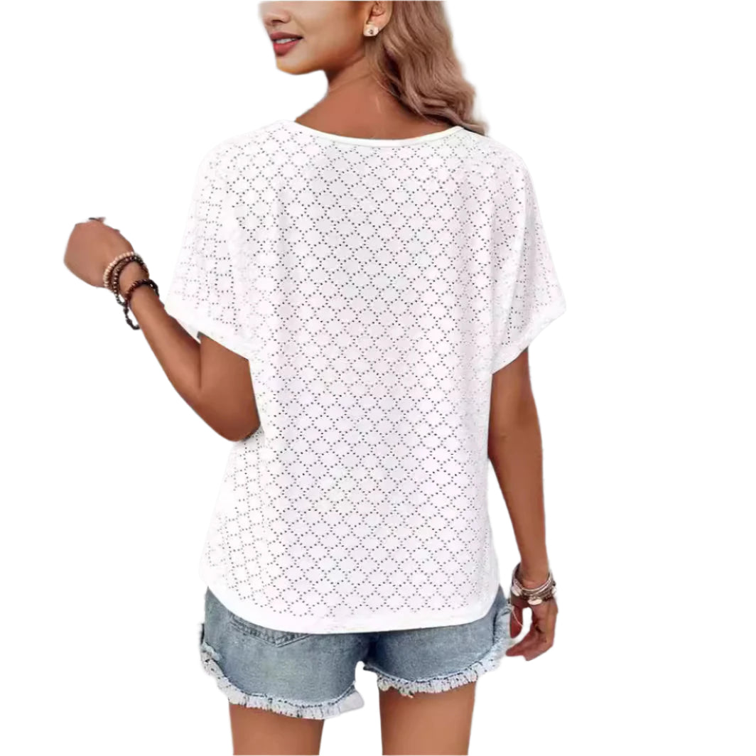 Hollow Jacquard dames T-shirt