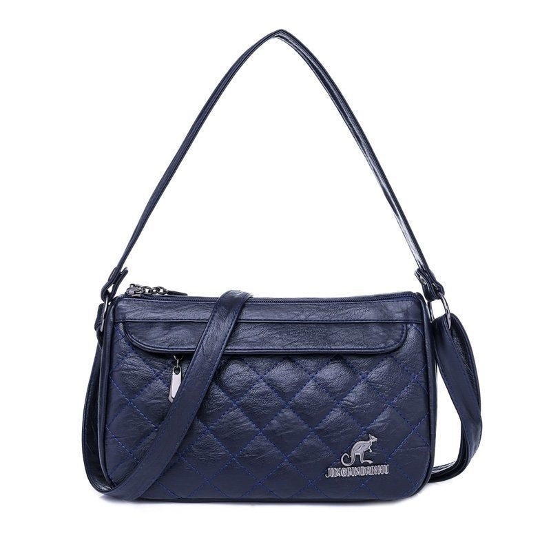 Women's Shoulder Bag Large Capacity Crossbody Multi Zipper Pocket PU Soft Leather Textured Fashionable Women's Crossbody Bag