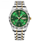 Waterdicht herenhorloge met dubbele kalender en lichtgevend quartzhorloge