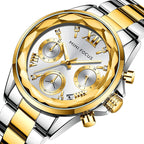 MINI FOCUS Women Luxury Diamond Wristwatch Calendar Stainless Steel Casual Elegent Women Quartz Watches