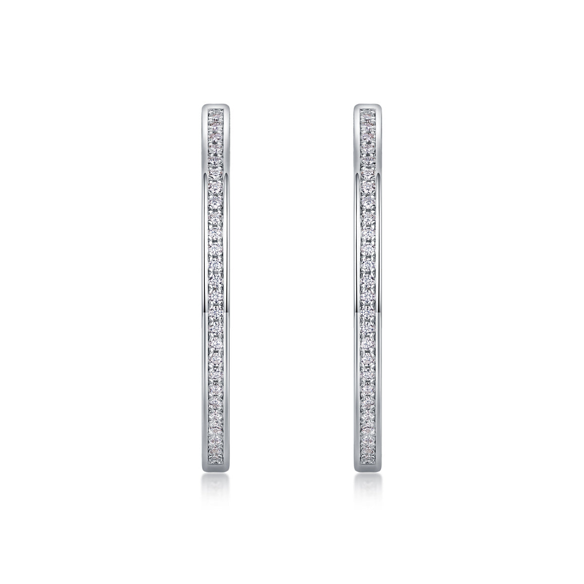 Luxe oorbel voor dames, moissanite diamanten oorbellen, ingelegd, 925 sterling zilver, 18 karaat witgoud verguld, creolen