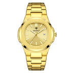 HOURSLY HY1371 Fashion China Man Quartz Watch Exclusive Steel Strap Water Resist Luminous Calendar Casual Men's Watch