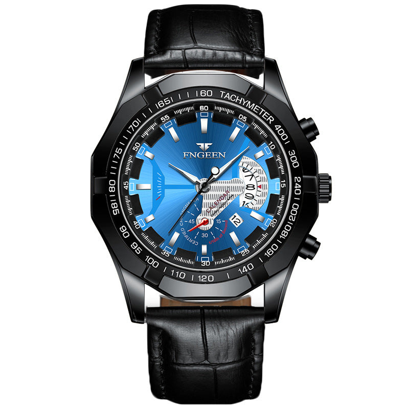 Orologio da Uomo Fngeen Impermeabile Movimento Automatico al Quarzo Luminoso Cinturino in Acciaio Orologio da Uomo Elegante per il Business