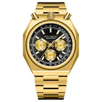 Men's Luxury Mini Focus Retro Style Men's Quartz Watch with Multifunctional Pulse Meter Steel Belt Alloy Dial-0601G