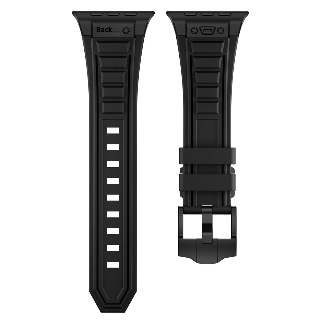 Apple Watch High Elastic Silicone Strap I watch Series   1-9 Metal Folding Buckle Smart Watch