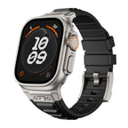 Apple Watch High Elastic Silicone Strap I watch Series   1-9 Metal Folding Buckle Smart Watch