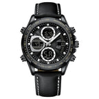 Top Brand Luxury Men Watch Quartz Digital Watch Military Sports Business Genuine Leather Wristwatch