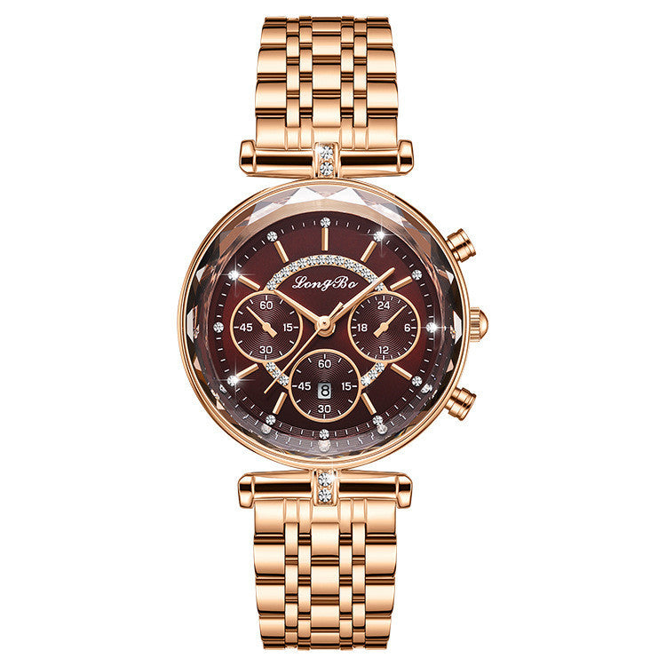 LONGBO Lady Quartz Movement Horloges Luxe Design Dameshorloges met Originele Leren Band Dameshorloge