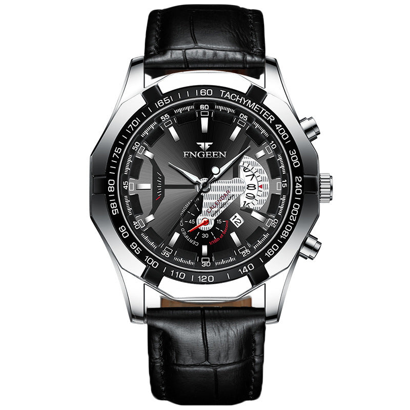 Orologio da Uomo Fngeen Impermeabile Movimento Automatico al Quarzo Luminoso Cinturino in Acciaio Orologio da Uomo Elegante per il Business