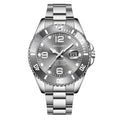 Fashion Men's Watches Stainless Steel Waterproof Quartz Wrist Watch Simulated Mechanical Movement Mineral Mirror Diver