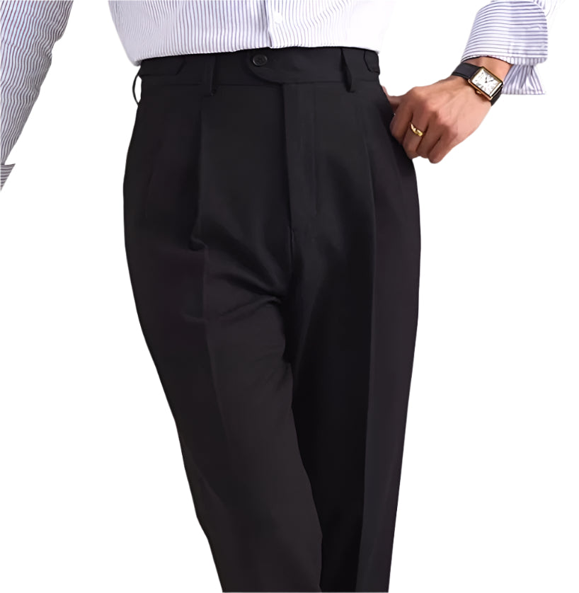 Neapolitan Mesh Wool Breathable Straight Loose Suit  Men's Pants