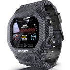 Orologio intelligente con cardiofrequenzimetro, pressione sanguigna, salute, impermeabile IP68