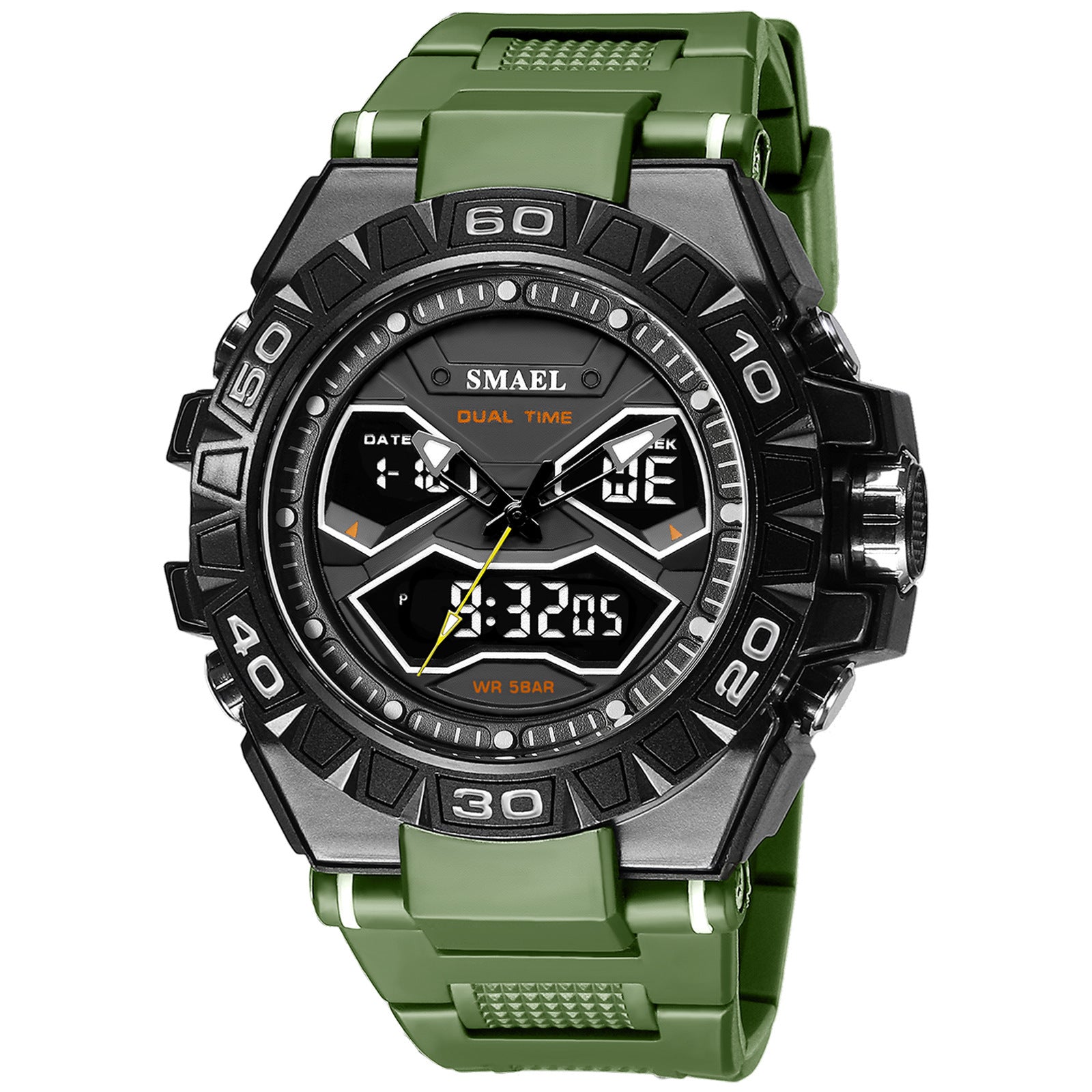 Orologio al quarzo luminoso impermeabile con doppio display