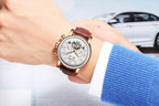 KINYUED Man Business Casual Automatic Tourbillon Leather Band Watch - Acquisti Online