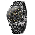 OLEVS Orologi da uomo di lusso con calendario impermeabile, movimento al quarzo, orologio da polso multifunzione